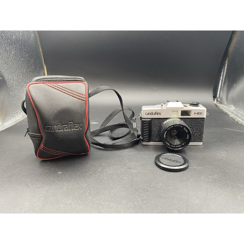 CANDRAFLEX X-800 50mm CAMERA WITH CASE WAS MADE IN TAIWAN R.O.C.